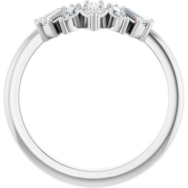 Pear, Marquise, and Baguette Diamond Contour Band .50 carats