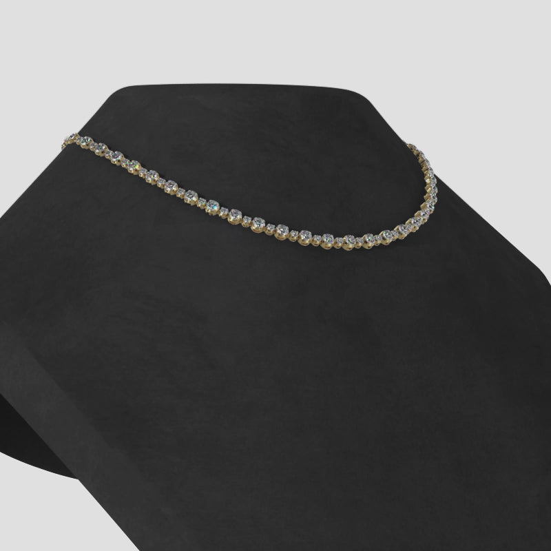 Alternating Diamond Tennis Necklace