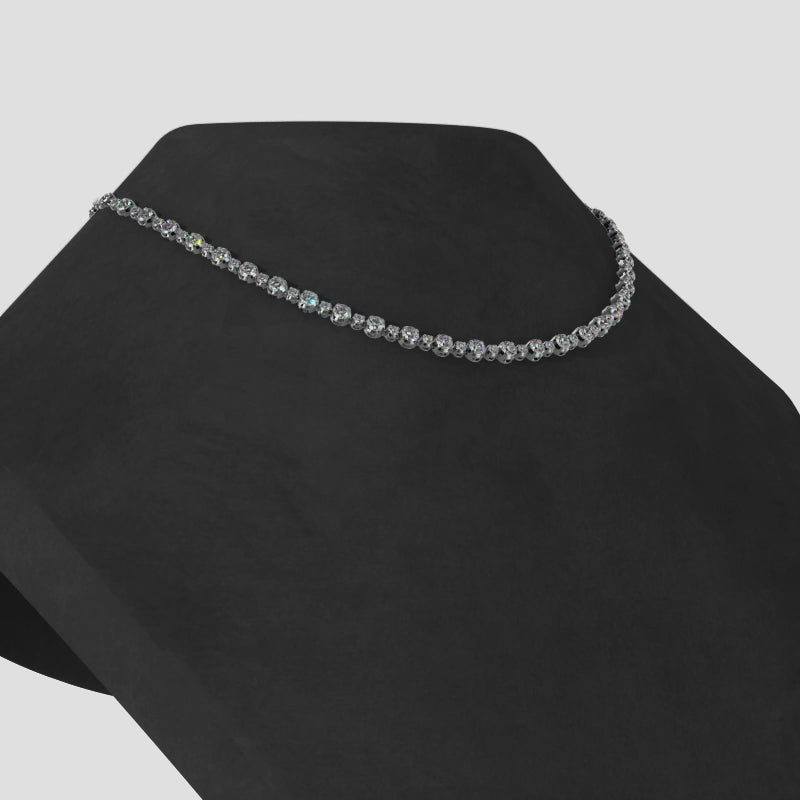 Alternating Diamond Tennis Necklace
