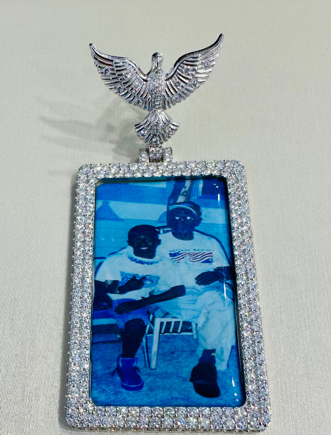 Diamond Memory Three Sided  Photo Pendant