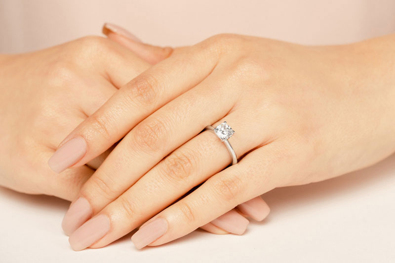 Cushion Solitaire Engagement Ring