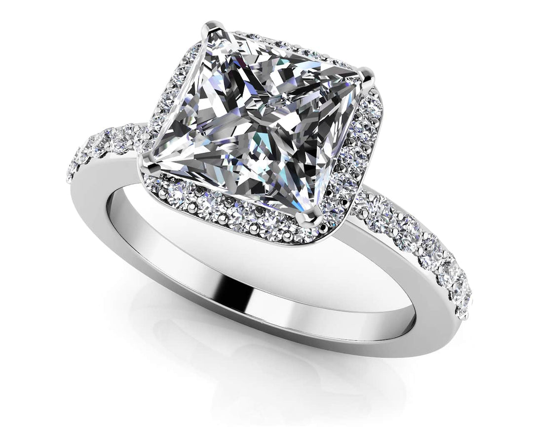 Princess Halo Engagement Ring