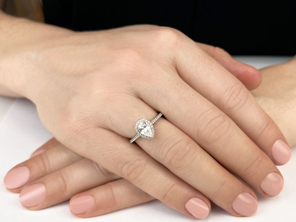 Pear Halo Engagement Ring