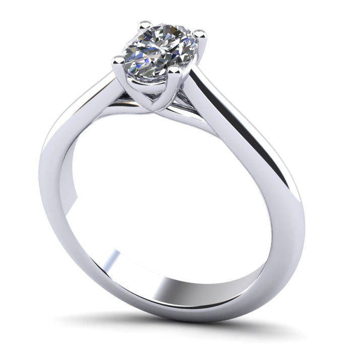 Elegant Oval Solitaire Engagement Ring