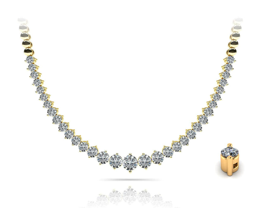 Graduated Crescendo Diamond Chain Necklace