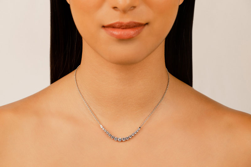 Mini Graduated Timeless Diamond Chain Necklace