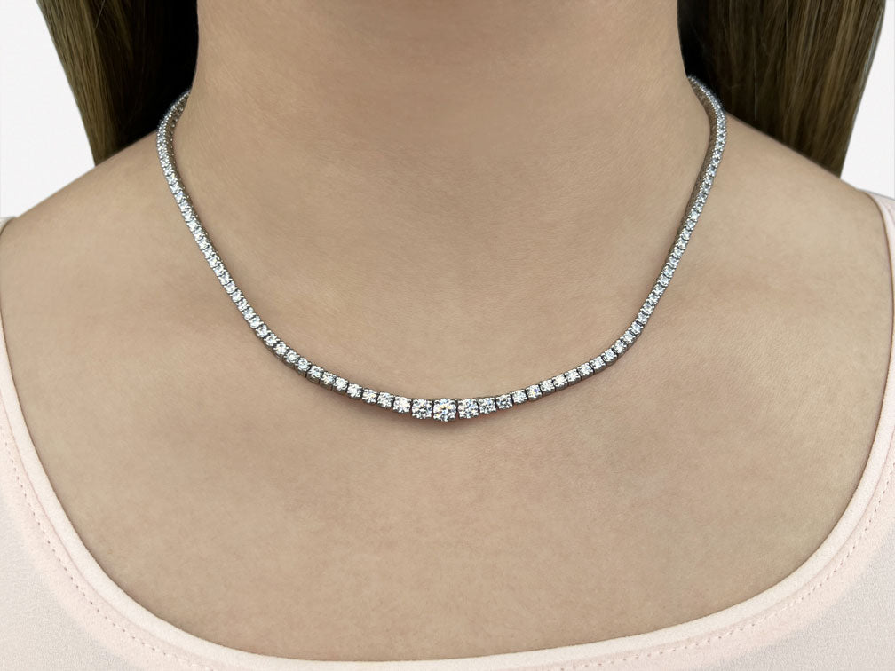 Elegant Graduated Diamond Tennis Necklace