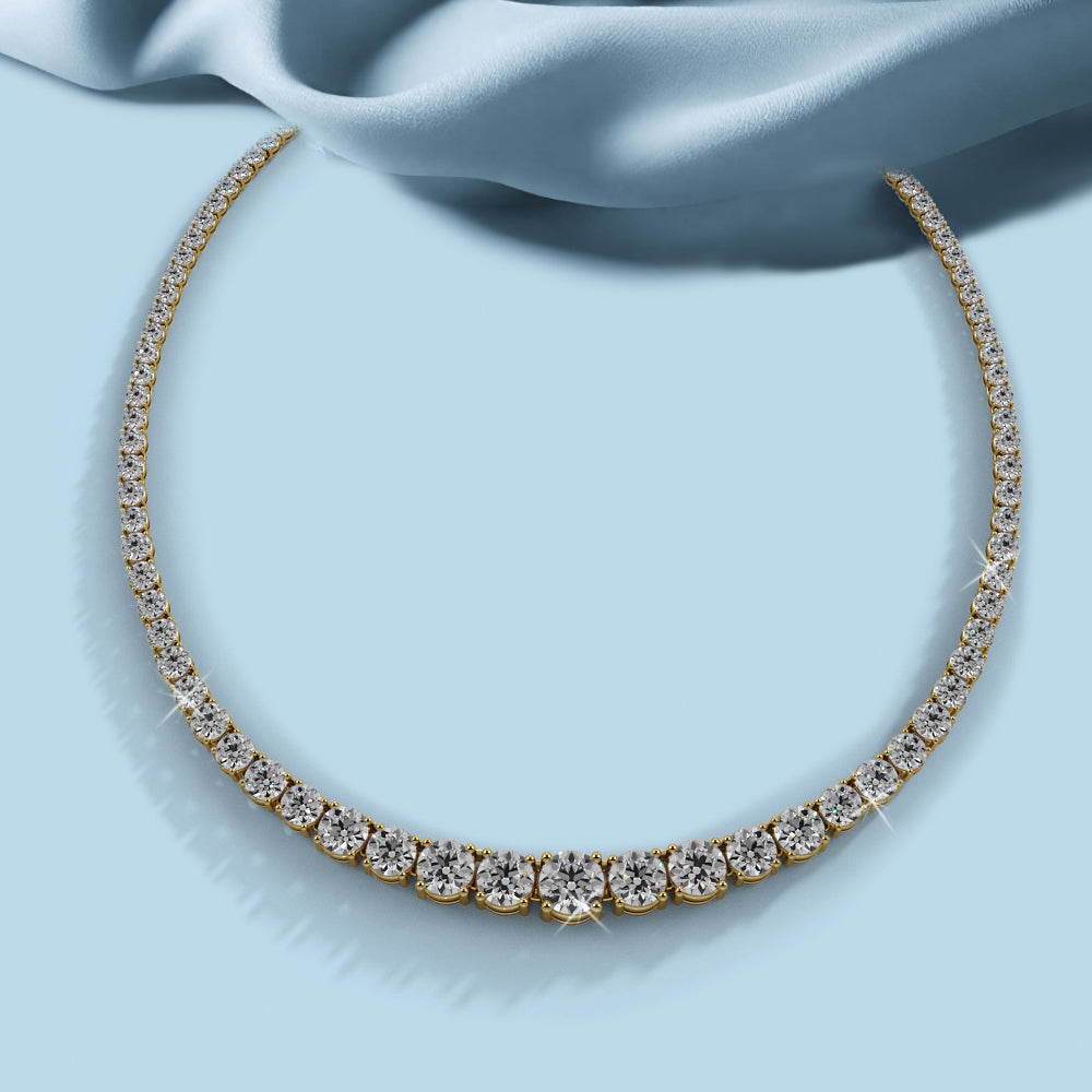 Elegant Graduated Diamond Tennis Necklace