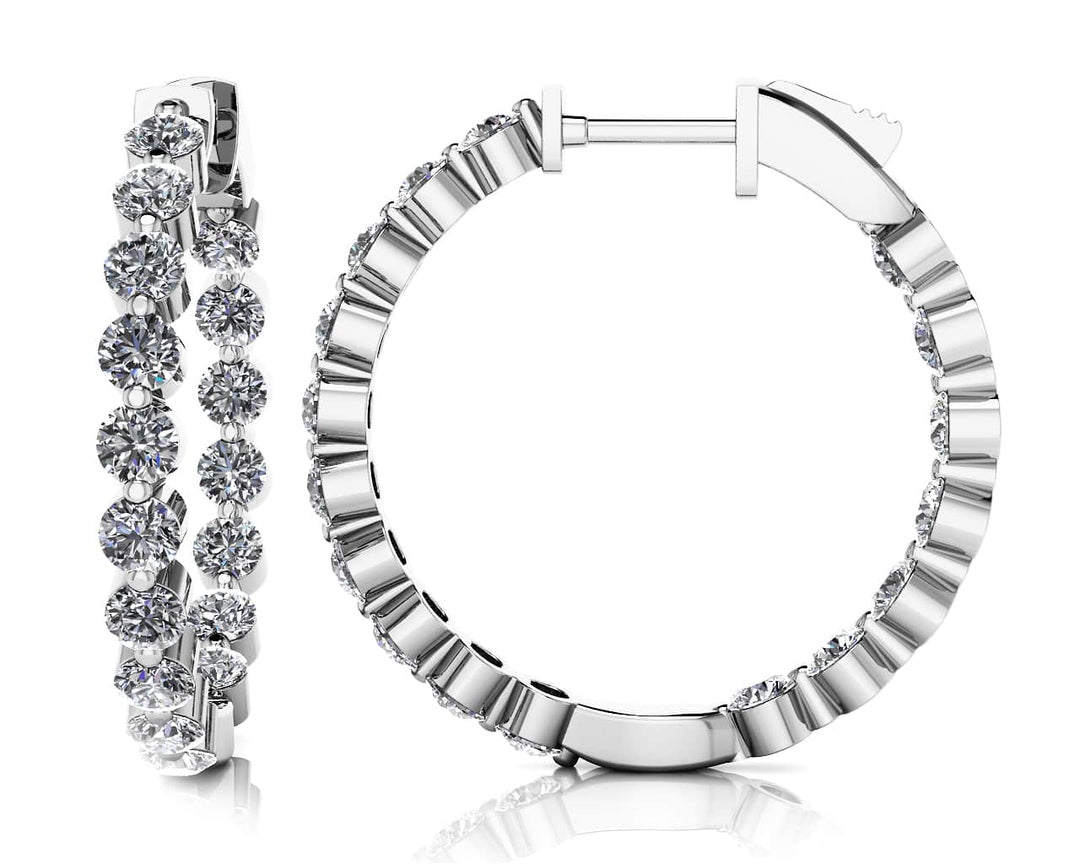 Radiant Shared Prong Hoop Earrings