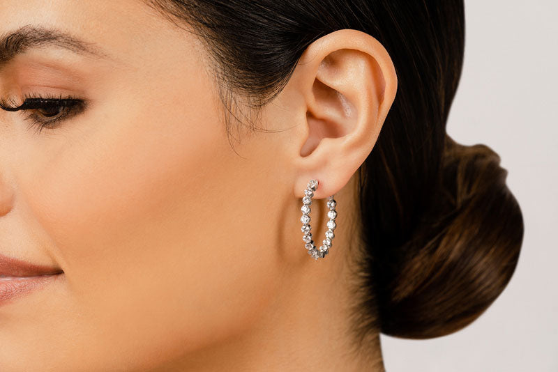 Radiant Shared Prong Hoop Earrings