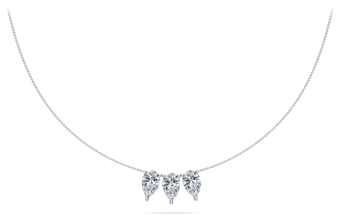 Perfect Three Pear Diamond Necklace