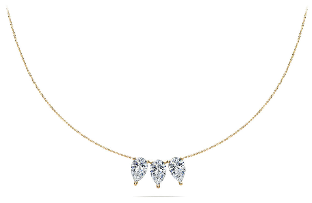 Perfect Three Pear Diamond Necklace