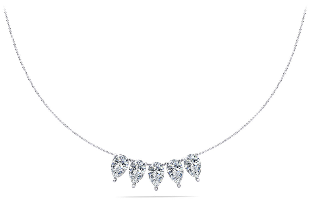 Perfect Five Pear Diamond Necklace