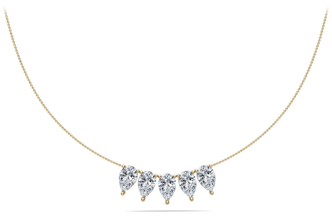 Perfect Five Pear Diamond Necklace