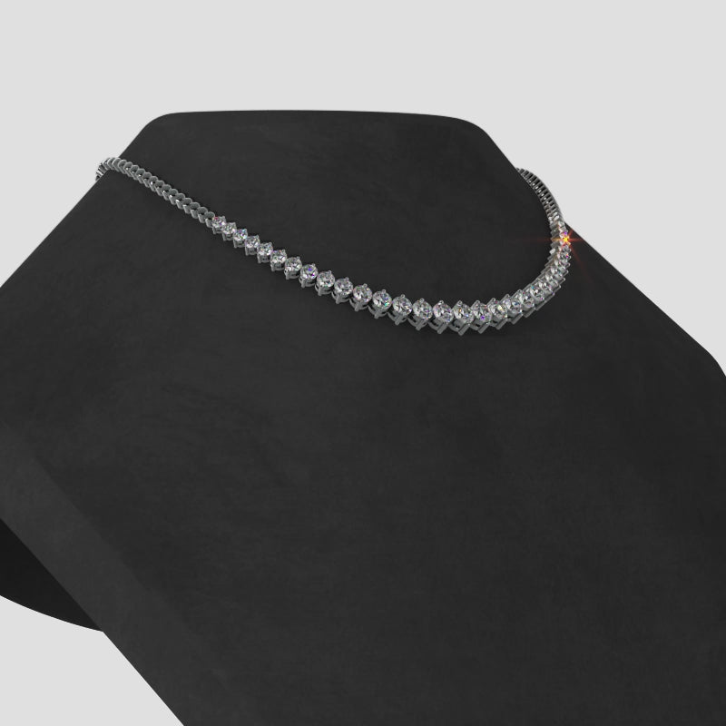 Graduated Crescendo Diamond Chain Necklace