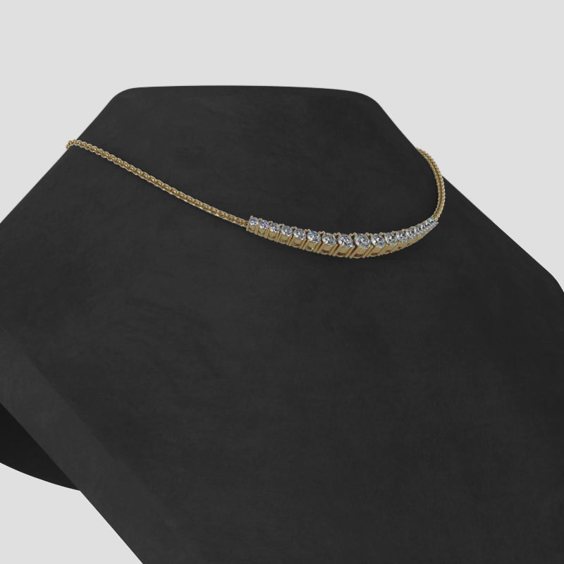 Mini Graduated Timeless Diamond Chain Necklace