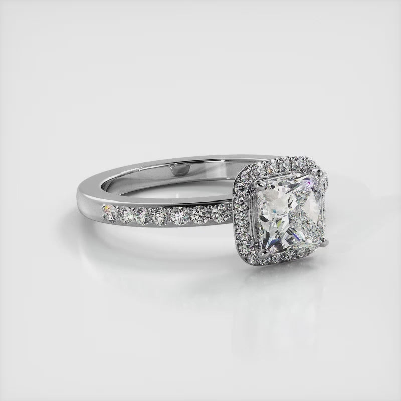 Princess Halo Engagement Ring