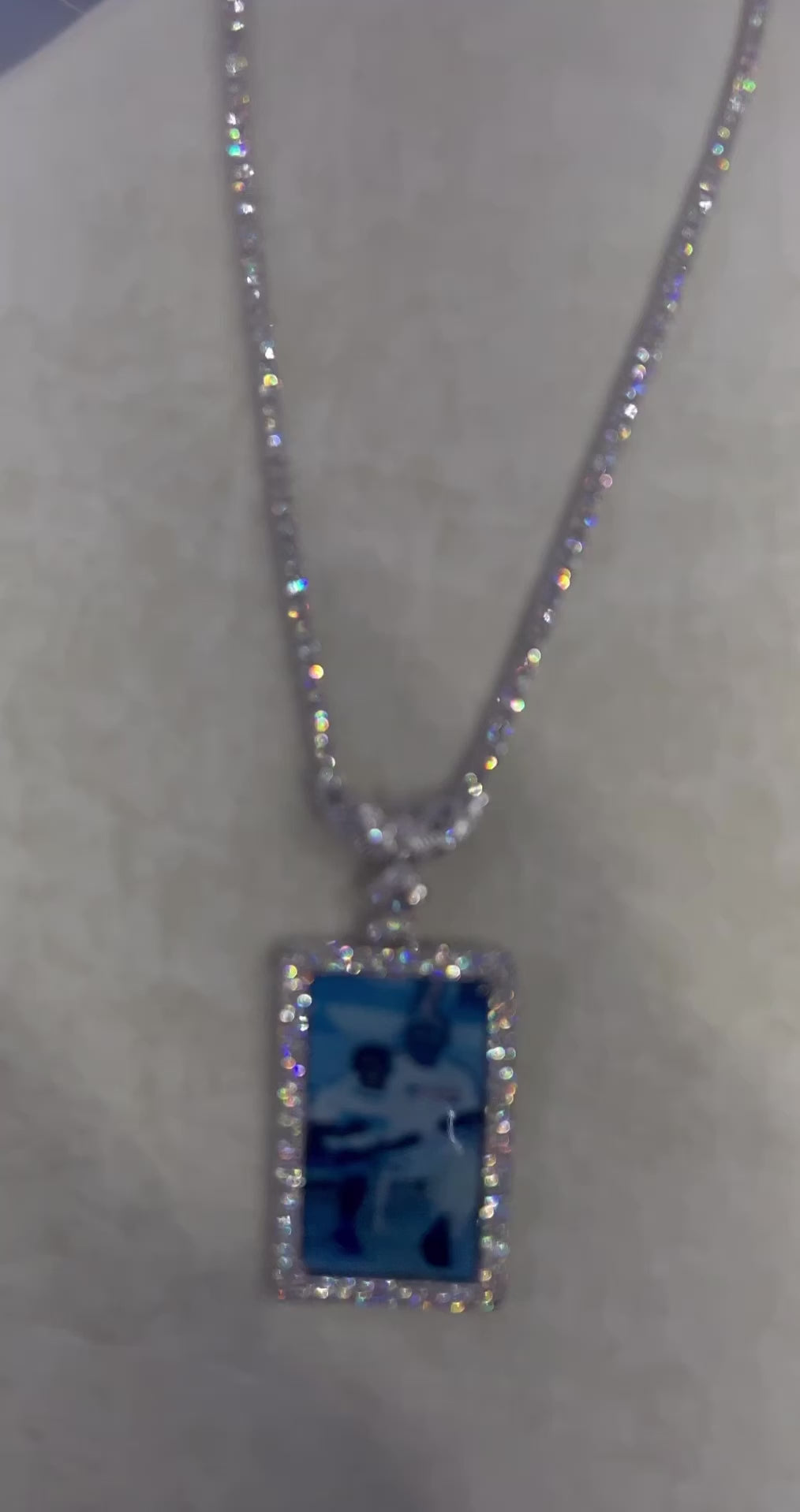 Diamond Memory Three Sided  Photo Pendant