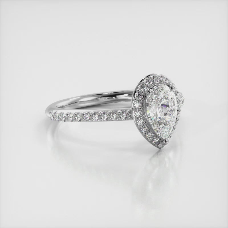 Pear Halo Engagement Ring